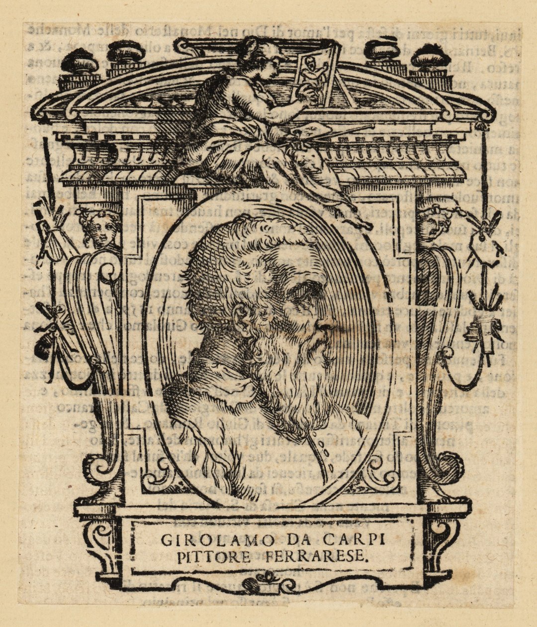 Portrait de Girolamo Da Carpi, peintre et décorateur italien qui a travaillé à la cour de la Maison d