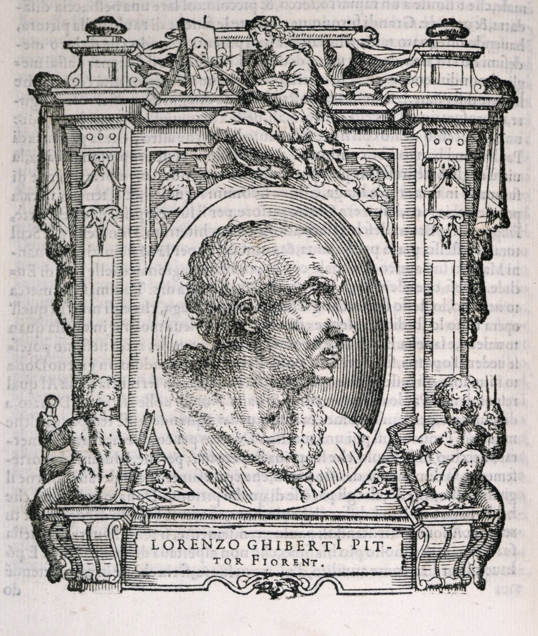 Portrait de Lorenzo Ghiberti (1378-1455) de Vies des artistes de Vasari, première publication 1550 - Italian School