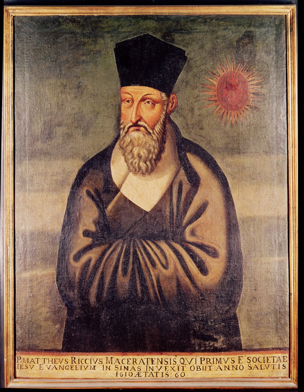 Portrait de Matteo Ricci (1552-1610) missionnaire italien, fondateur de la mission jésuite en Chine - Italian School