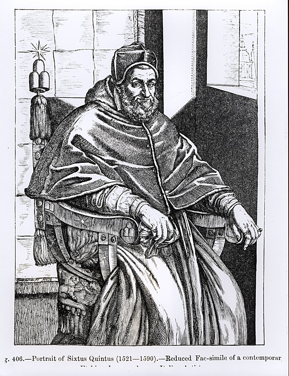 Portrait du pape Sixte V (1520-90) illustration de 