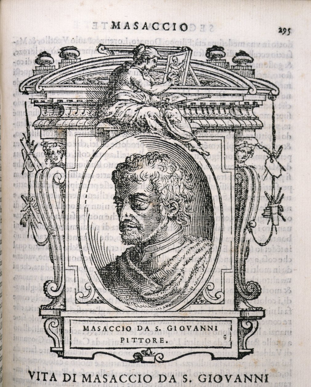 Portrait de Tomaso Masaccio (1401-28) de Vies des artistes de Vasari, première publication 1550 - Italian School