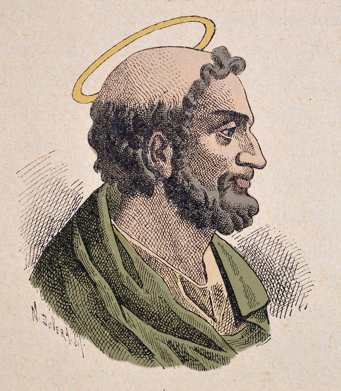 Portrait de saint Pierre (1er siècle), premier Pape et Évêque de Rome - Italian School