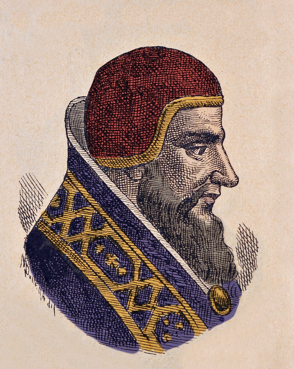 Portrait du pape Damase II (Poppon, Damaso ou Damasus) (1048) - Italian School