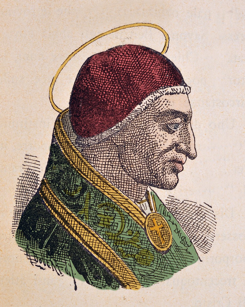 Portrait du pape Denys (Dionysius ou Dionisio) (259-268) - Italian School