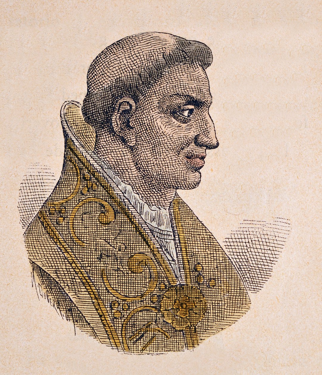 Portrait du Pape Étienne II (Stephen, stefano ou Stephanus) (752-757) - Italian School