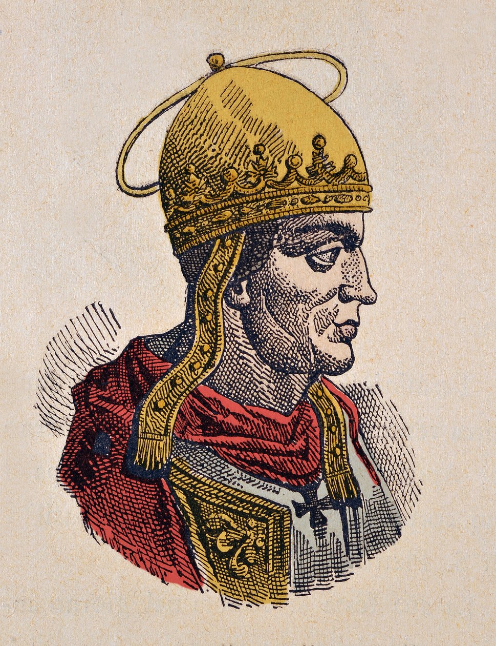 Portrait du Pape Hilaire (461-468) - Italian School