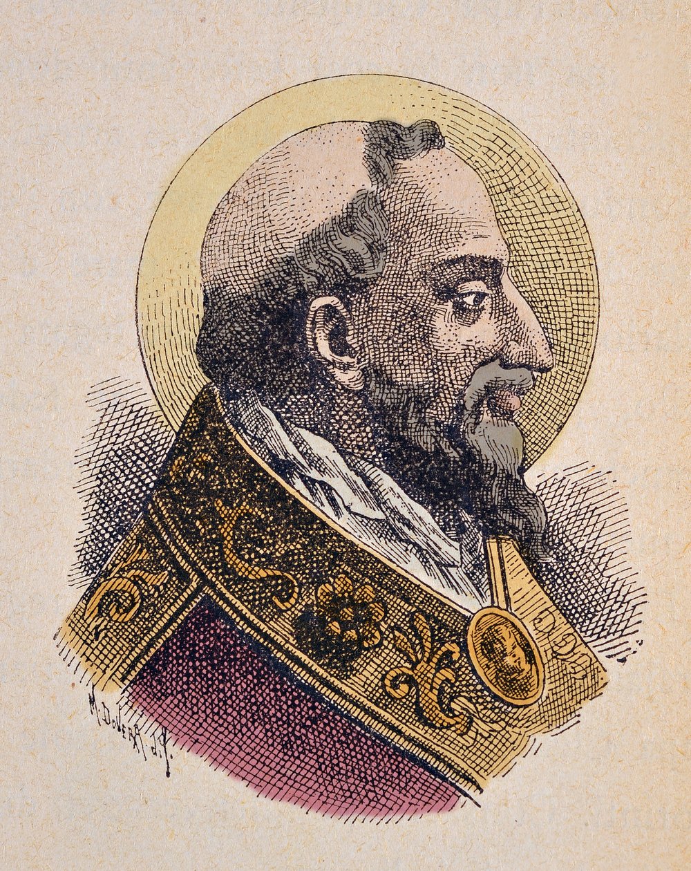 Portrait du Pape Saint Clément Ier (San Clemente ou Clemens) (88-97) - Italian School
