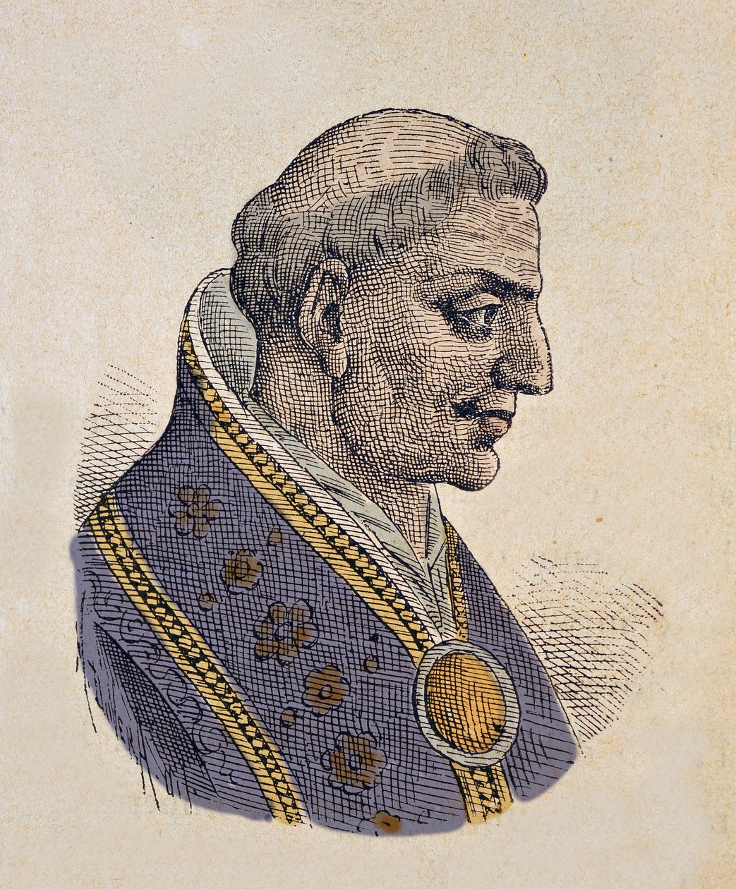 Portrait du pape Sisinnius (Sisinnio) (708) - Italian School