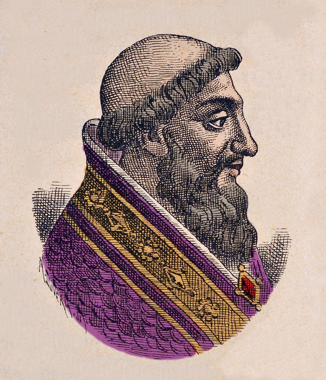 Portrait du pape Victor II (Vittore) (1055-1057) - Italian School