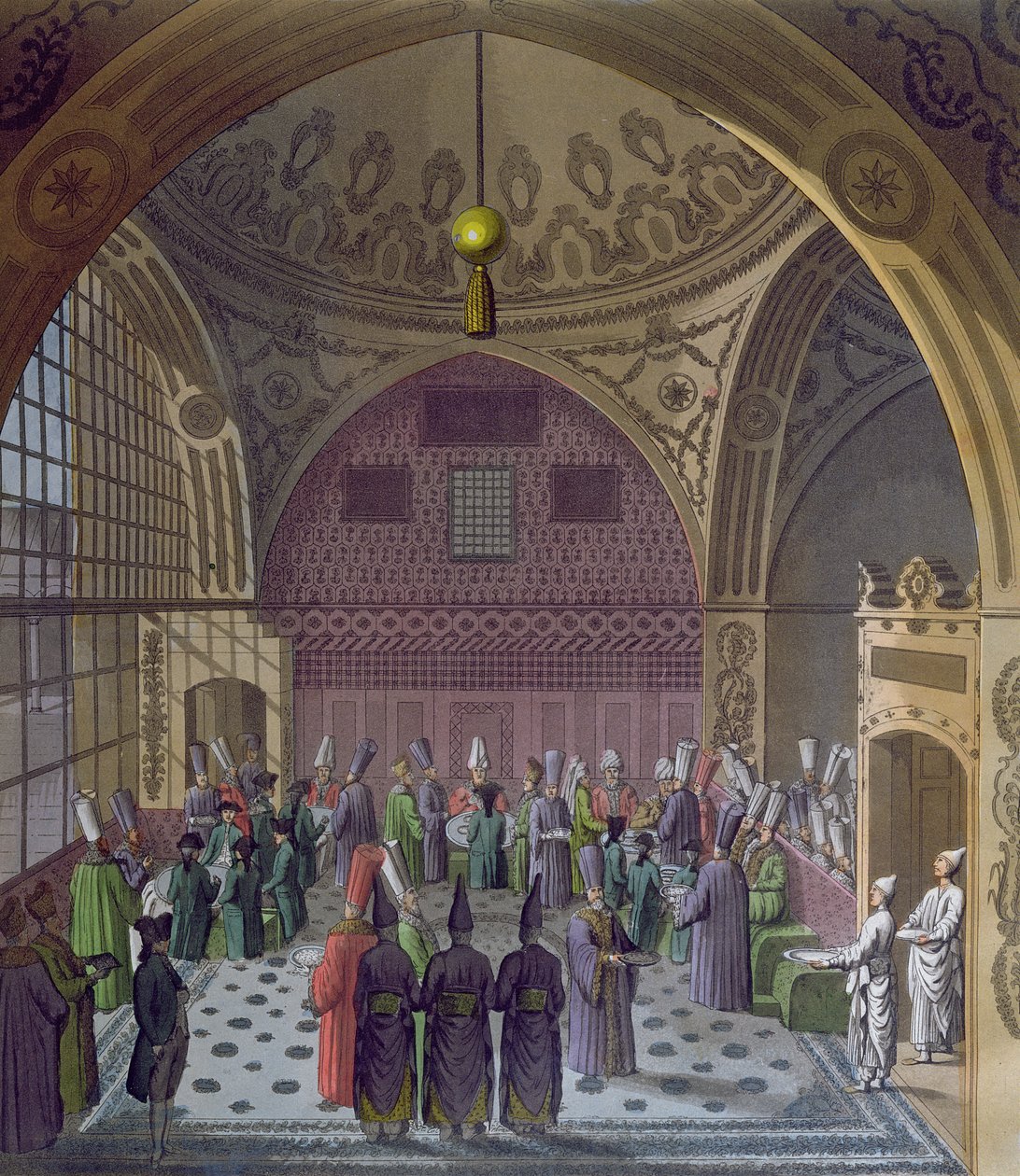 Réception des ambassadeurs occidentaux par le Grand Vizir du Sultan à Constantinople, vers 1820 - Italian School