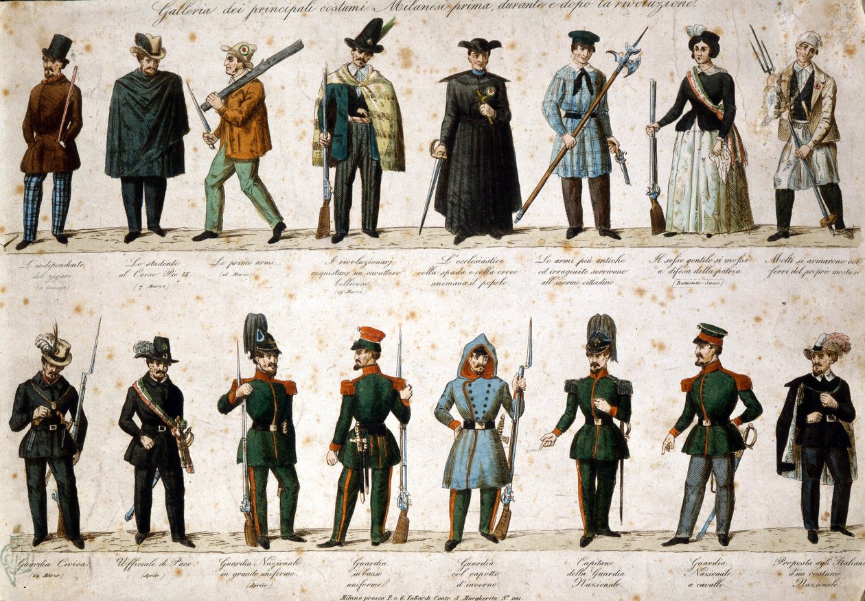 Risorgimento : Les Cinq Jours de Milan (Cinque giornate di Milano) (18-22 mars 1848) : c