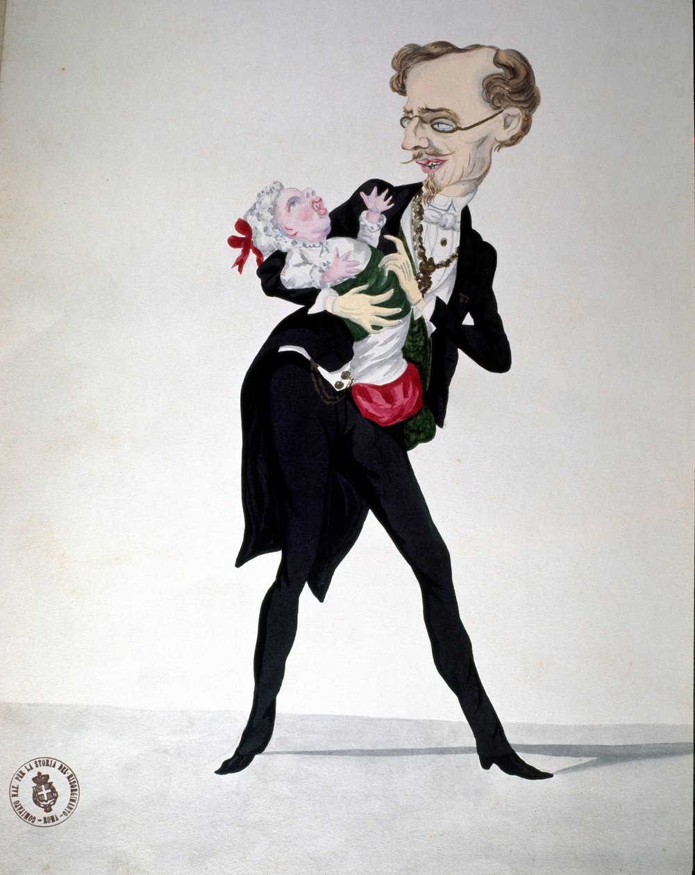 Risorgimento : caricature représentant le ministre des Finances Bettino Ricasoli (1809-1880) 1865 Museo Nazionale del Risorgimento Rome - Italian School