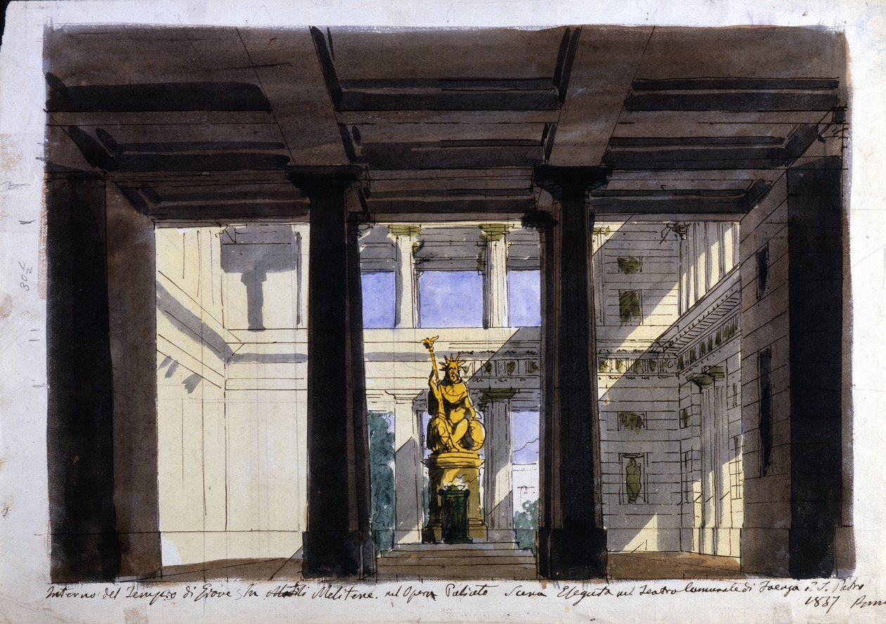 Décor de scène pour "Poliuto", Teatro Comunale, Faenza, 1857 - Italian School