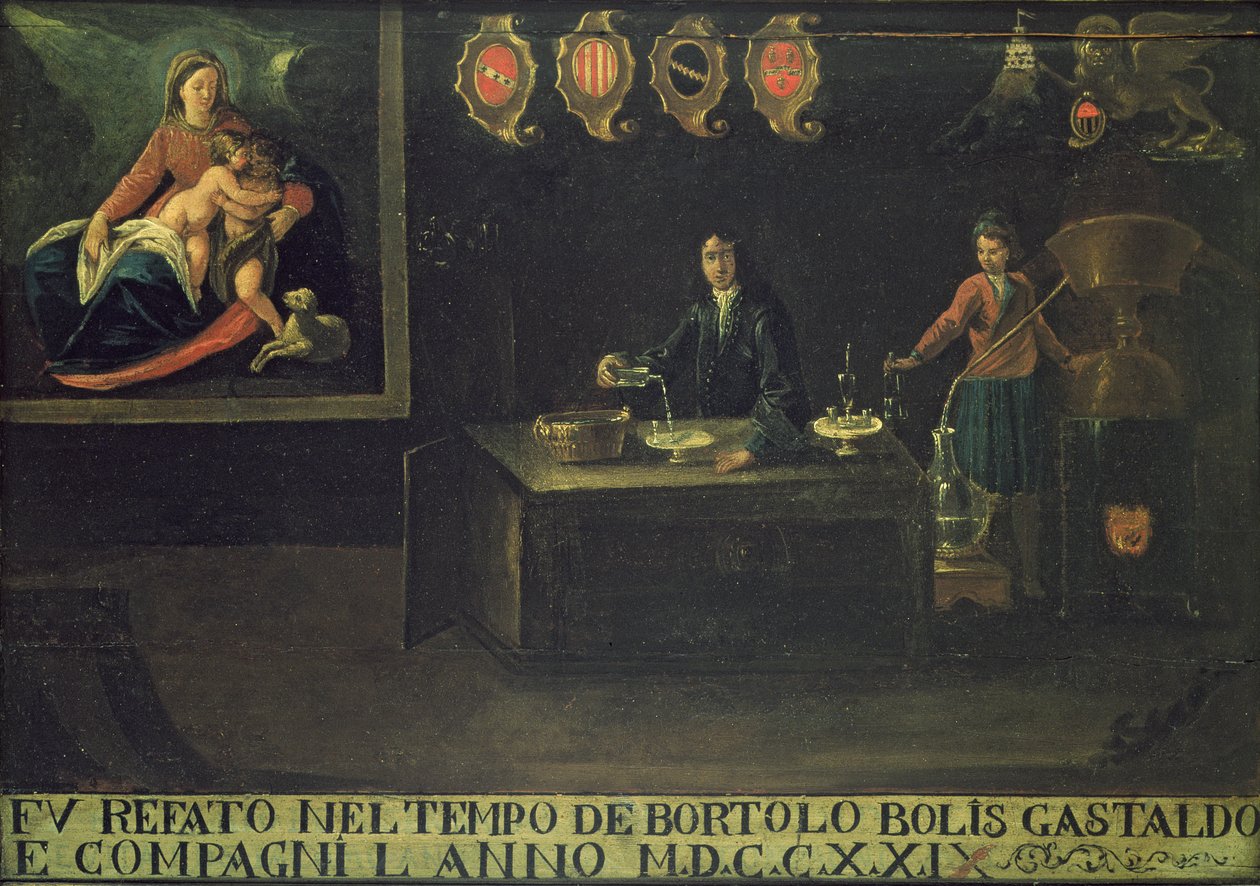 Enseigne de la guilde des pharmaciens vénitiens, 1729 - Italian School