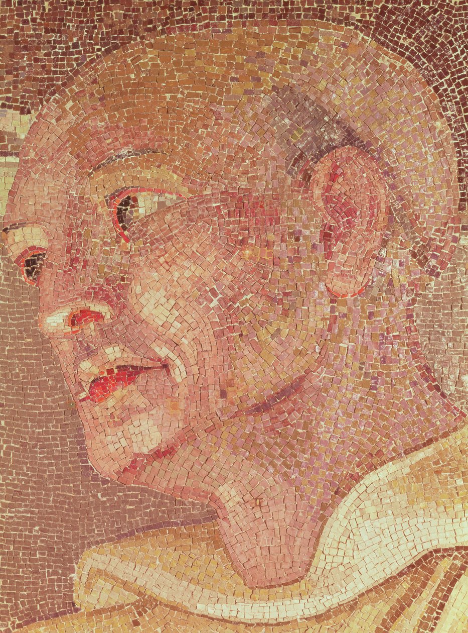 Saint Bernard de Clairvaux (c.1090-1153) de la crypte de Saint-Pierre (mosaïque) (détail) - Italian School