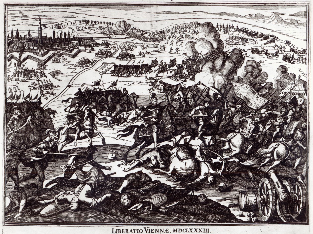 Le siège de Vienne de 1683 - Italian School