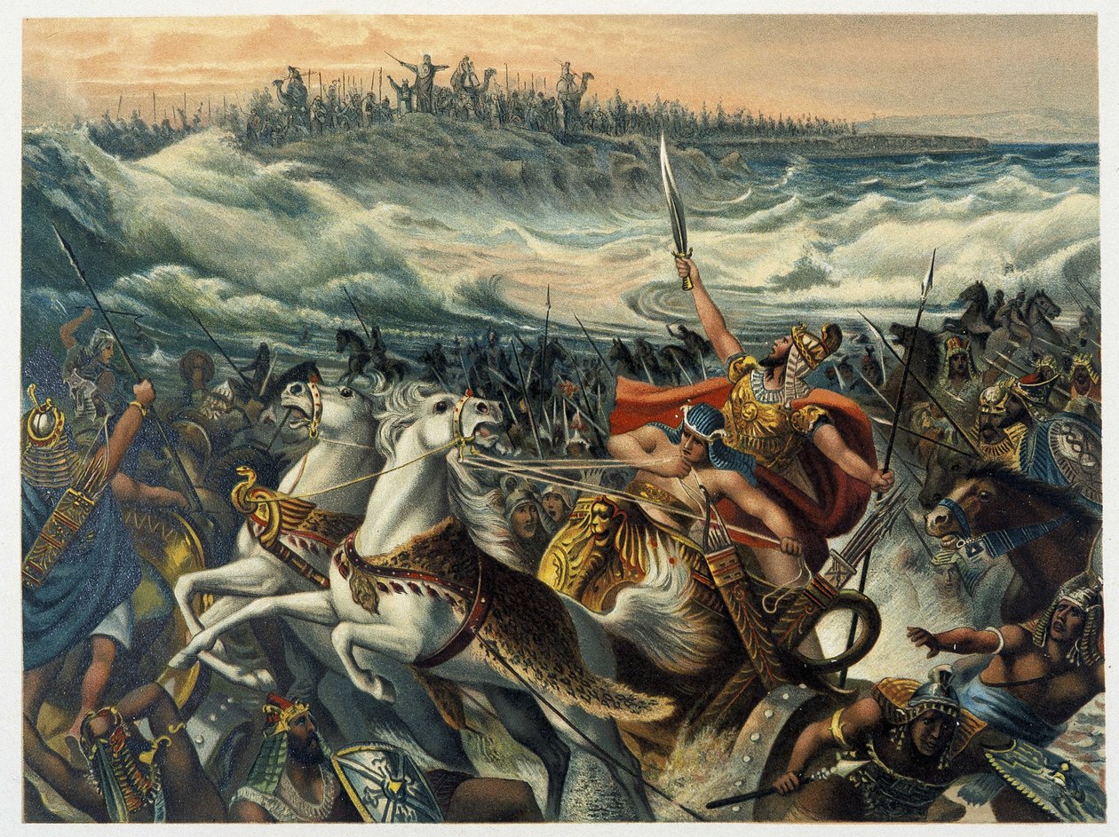 Les Égyptiens se noyant dans la mer Rouge - dans "Aurea Bibbia classica: storia della rivelazione divina nell