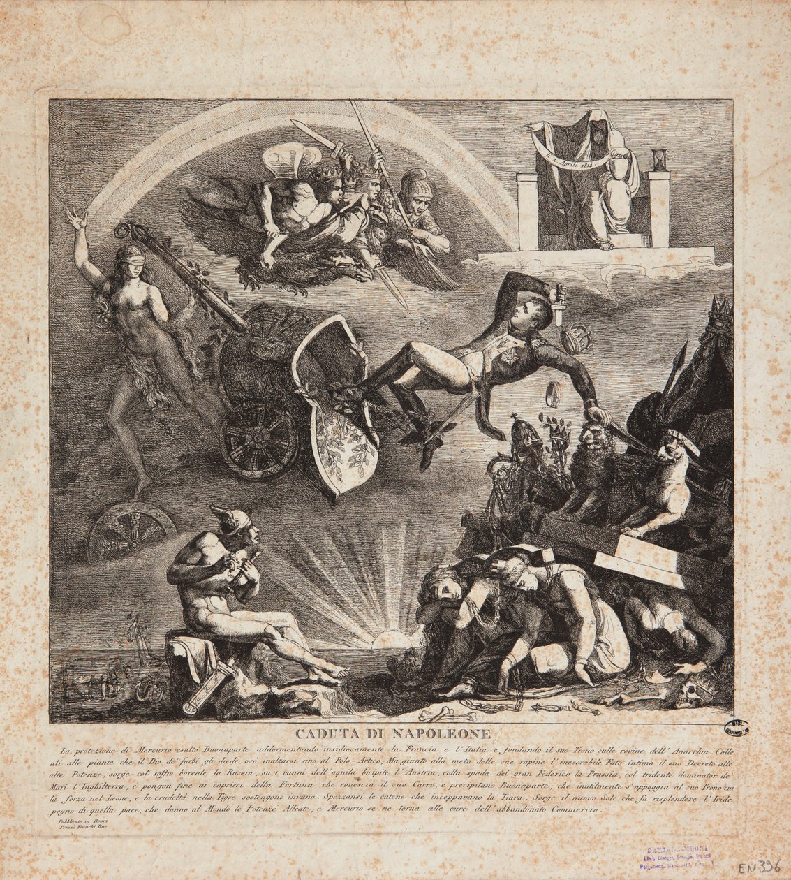 La chute de Napoléon - Caricature de la chute de l