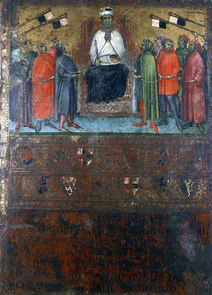 Le gouvernement rétablissant les contrôles sur les villes, 1385 - Italian School