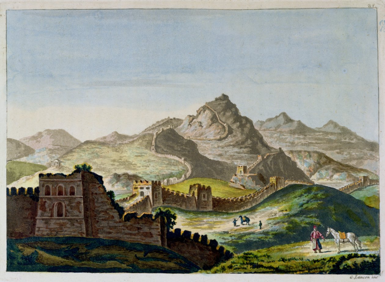 La Grande Muraille de Chine, de Le Costume Ancien et Moderne par Jules Ferrario, gravé par Gaetano Zancon vers 1820 - Italian School