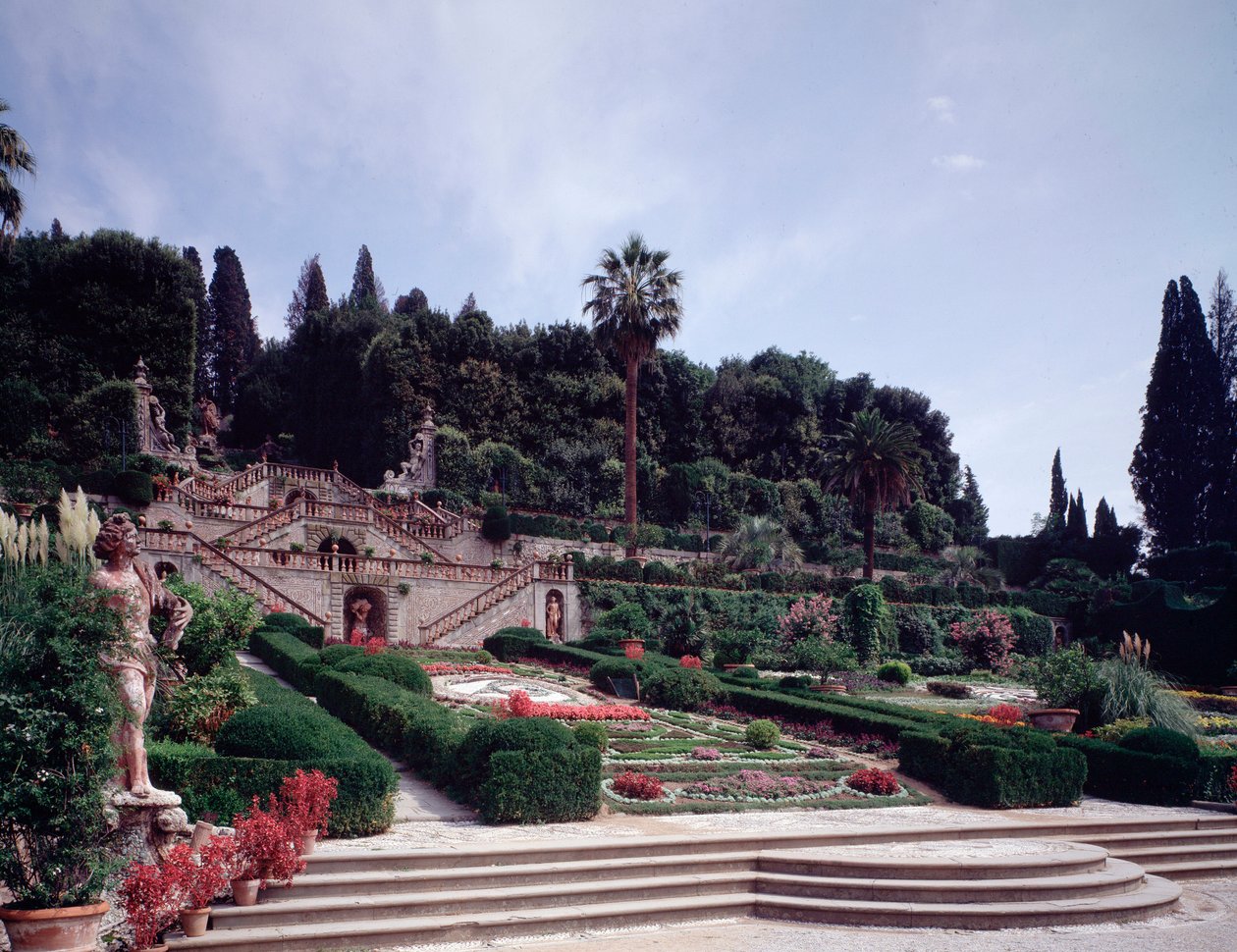 Vue des jardins - Italian School