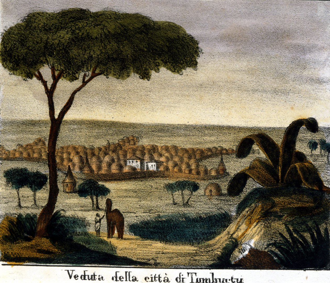 Vue de la ville de Tombouctou au Mali au 19e siècle. - Italian School