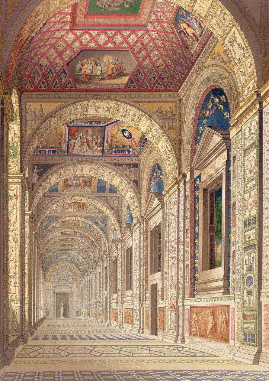 Vue de la loggia du deuxième étage au Vatican, avec décoration par Raphaël, de Delle Loggie di Rafaele nel Vaticano, publié en feuille volante dans l