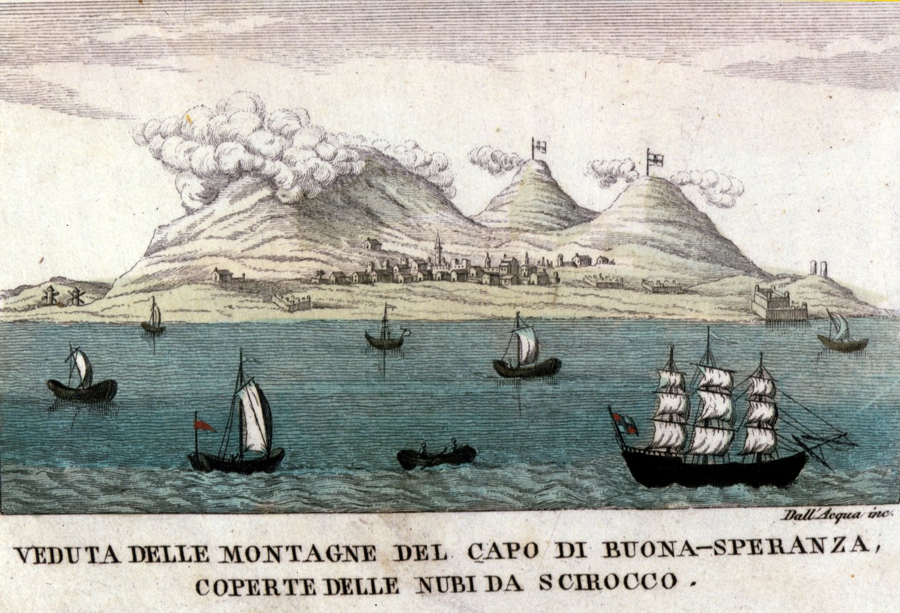 Vues des montagnes du Cap de Bonne-Espérance - Italian School