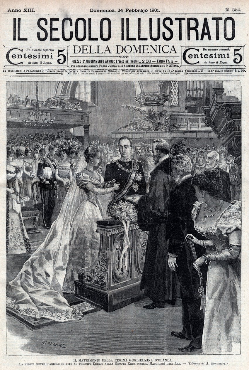 Mariage de la reine Wilhelmine des Pays-Bas (1880-1962) et du duc Henri de Mecklembourg Schwerin (1876-1934) - couverture de 
