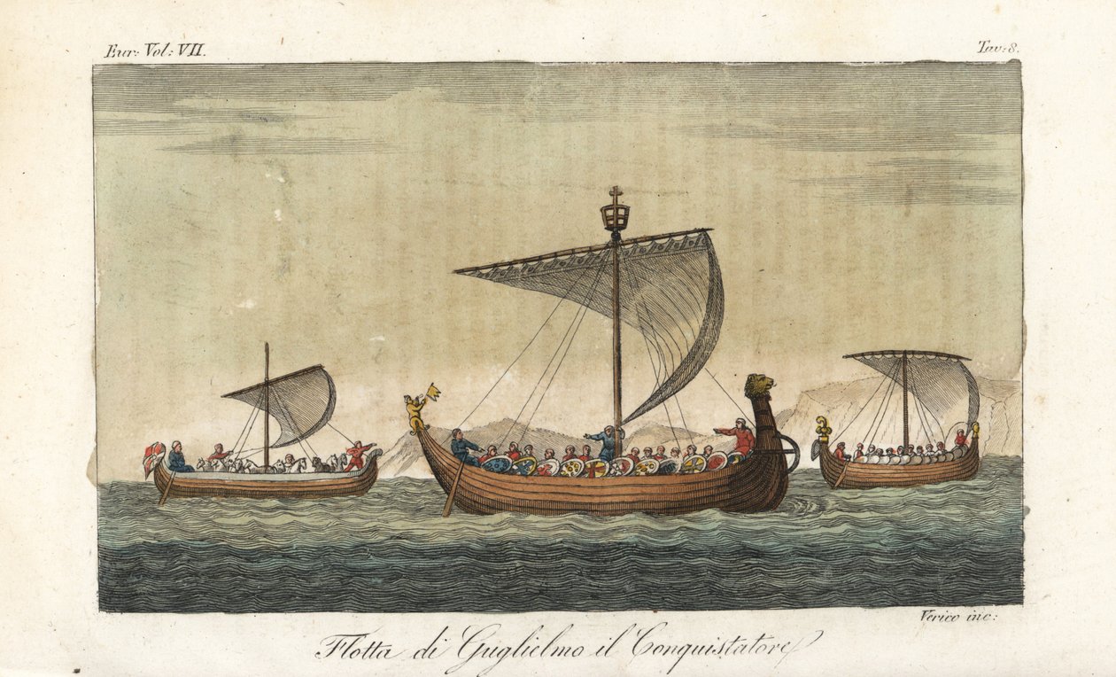 La flotte de navires de guerre de Guillaume le Conquérant - Italian School