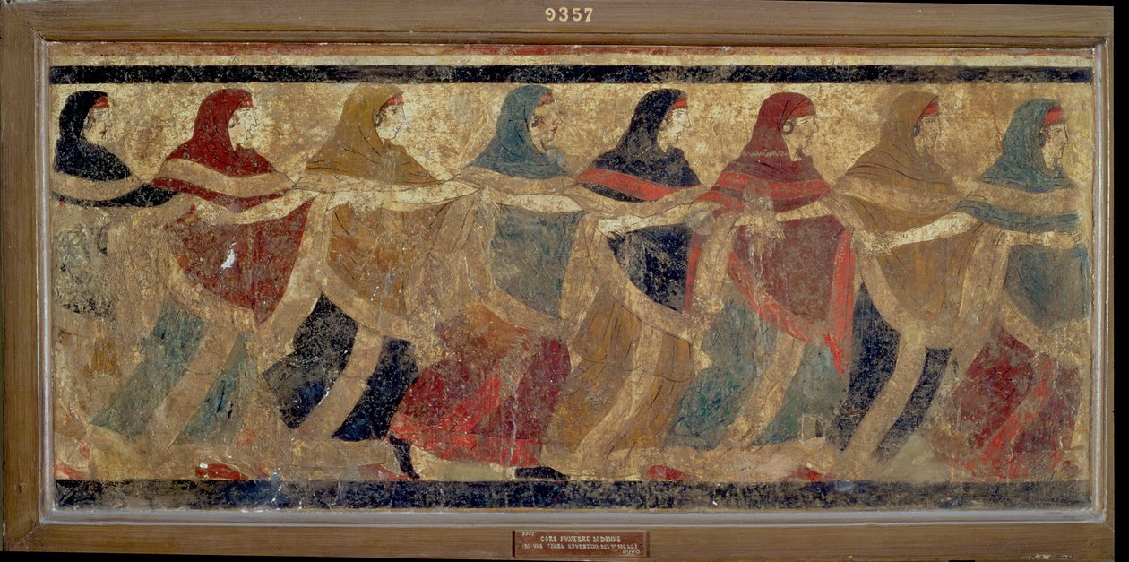 Femmes exécutant la danse en chaîne funéraire, de Ruvo, IVe siècle av. J.-C. - Italian School