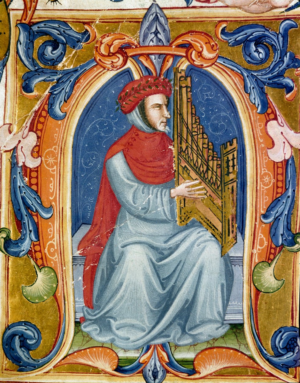 Portrait de Francesco Landini ou Landino jouant de l