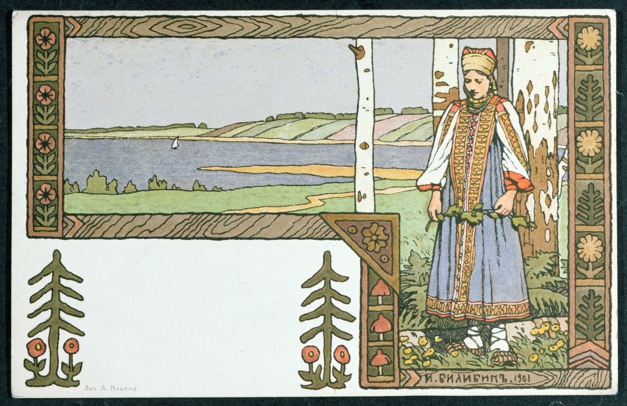 La jeune fille et le bouleau, 1901 - Ivan Yakovlevich Bilibin