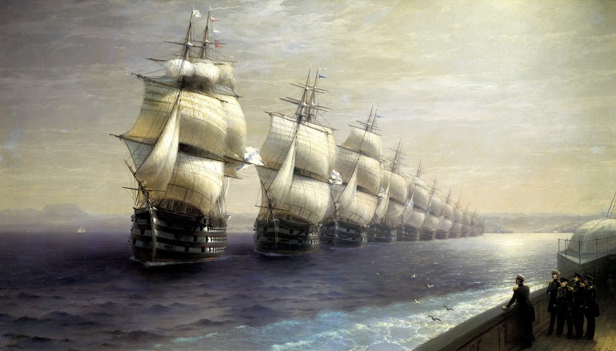 Parade de la flotte de la mer Noire en 1849, 1886 - Ivan Konstantinovich Aivazovsky