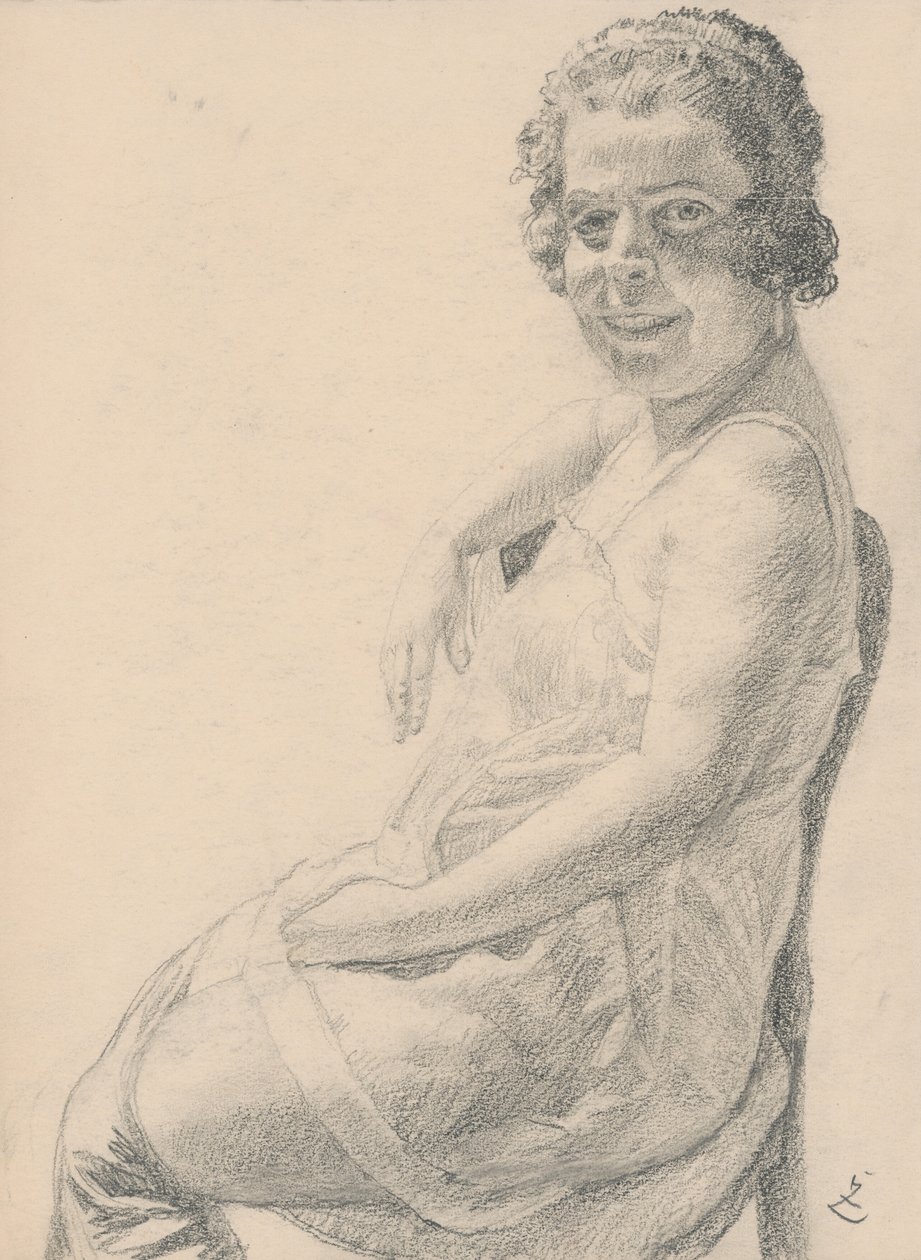 Femme assise en chemise - Ivan Zabota
