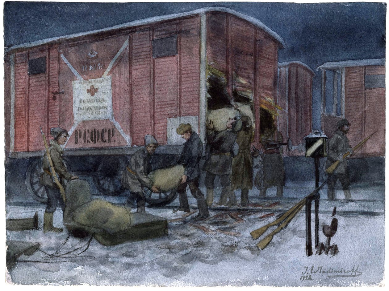 Soldats pillant un wagon de chemin de fer (de la série d