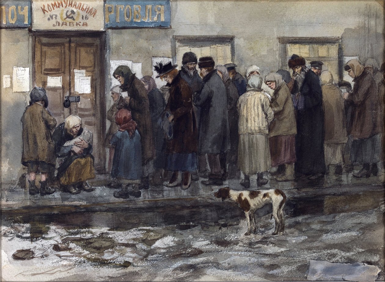 En attendant de recevoir un huitième de livre de pain - Ivan Alexeyevich Vladimirov