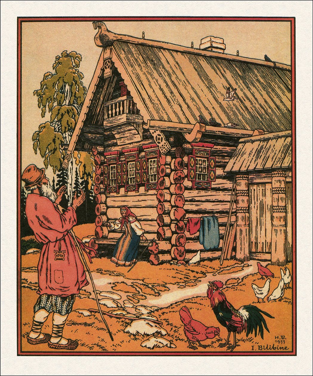 Illustration du Conte du pêcheur et du poisson - Ivan Yakovlevich Bilibin
