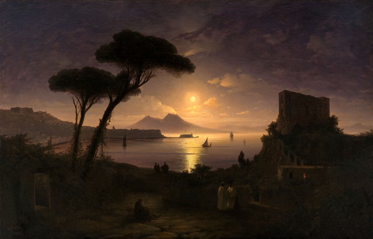 La Baie de Naples par nuit de lune, 1842 - Ivan Konstantinovich Aivazovsky