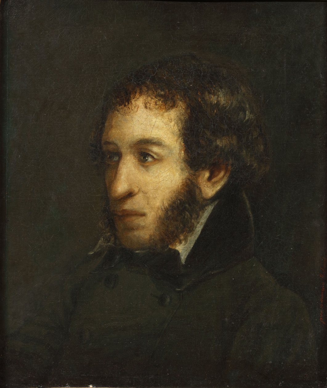 Dernier portrait de vie du poète Alexandre Sergueïevitch Pouchkine 1799-1837, 1837. - Ivan Loginovich Linev