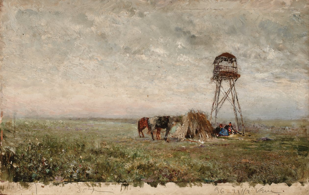 Cosaques sous la tour de guet à la frontière du Caucase - Ivan Pavlovich Pokhitonov