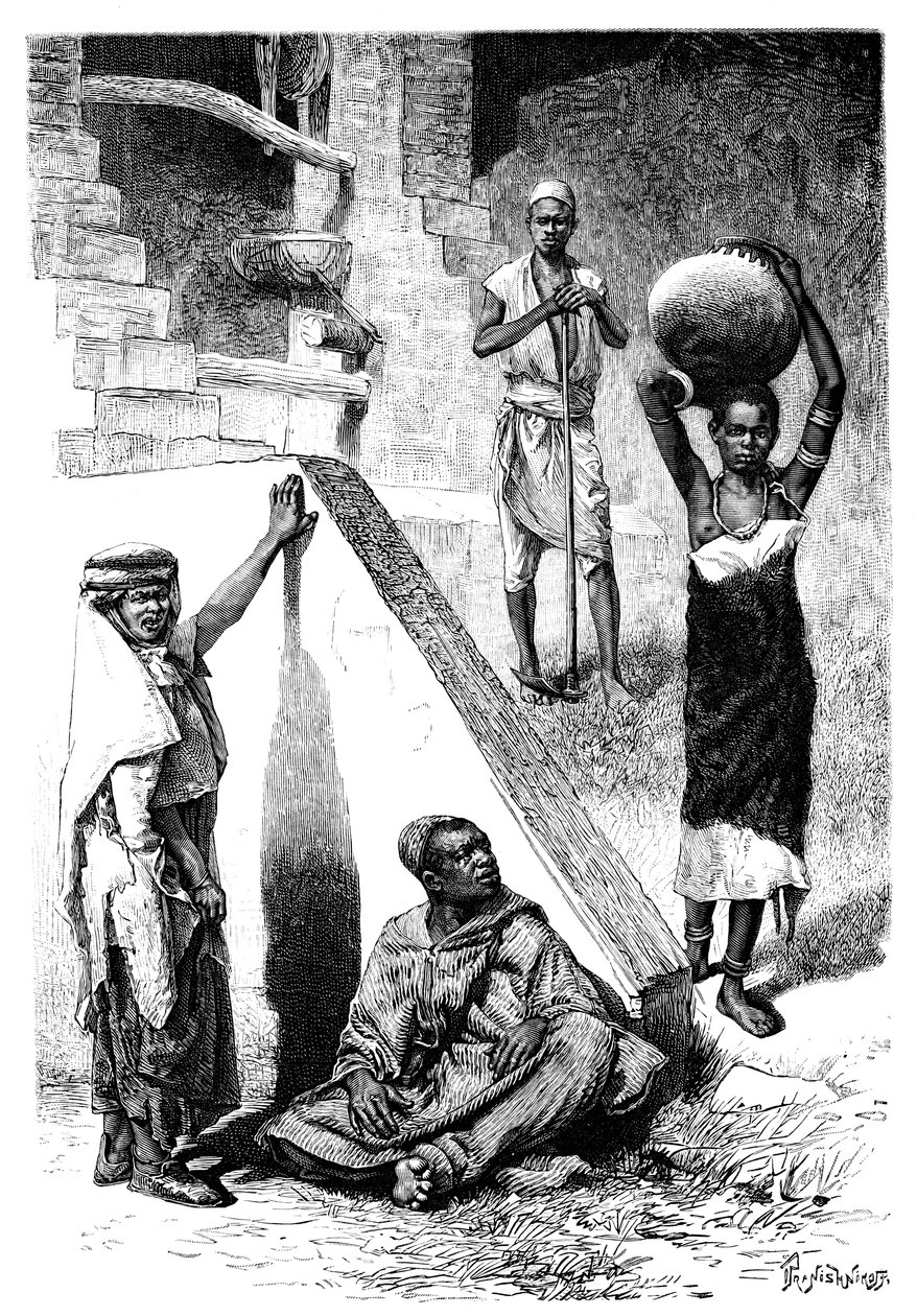 Arabes soudanais et une esclave shilluk, Soudan, 1895 - Ivan Pranishnikoff