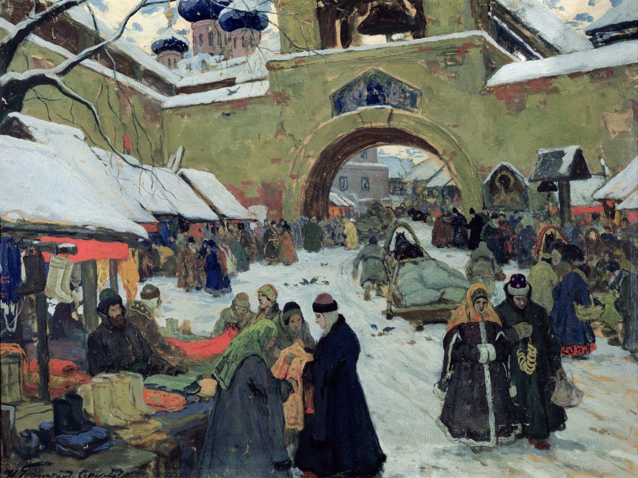 Journée bazar dans une ville ancienne - Ivan Silych Goriuschkin-Sorokopudov