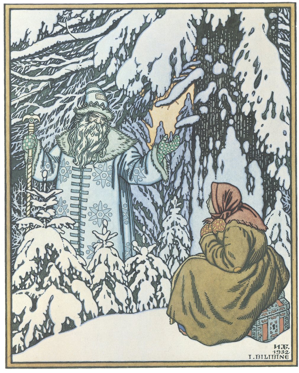 Illustration pour le conte de fées Morozko, 1932 - Ivan Yakovlevich Bilibin