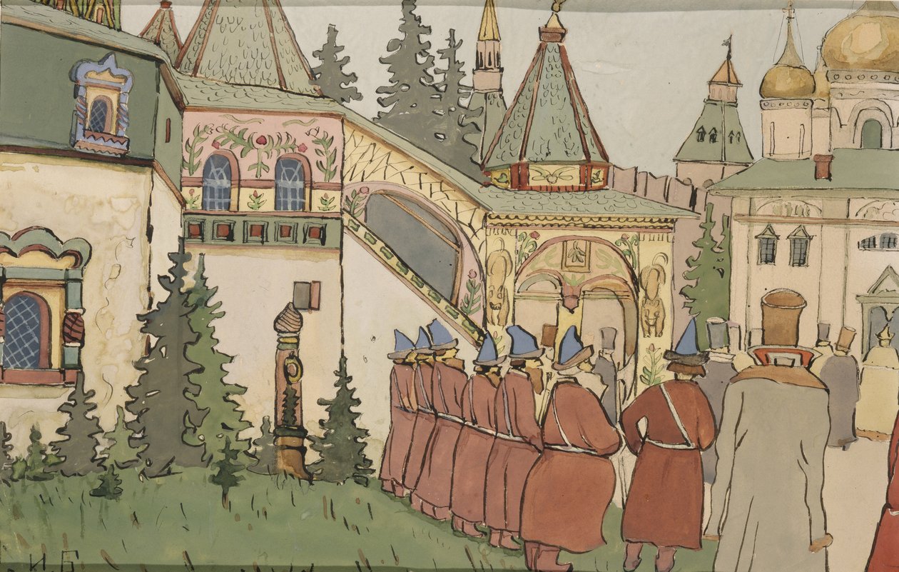 Illustration pour le conte de fées La plume de Finist le Faucon, début des années 1900 - Ivan Yakovlevich Bilibin