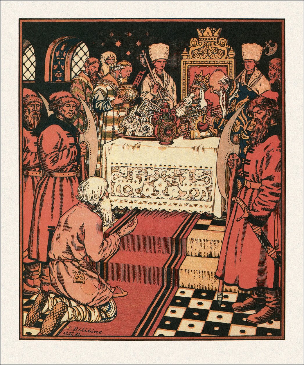 Illustration du Conte du pêcheur et du poisson, 1933 - Ivan Yakovlevich Bilibin