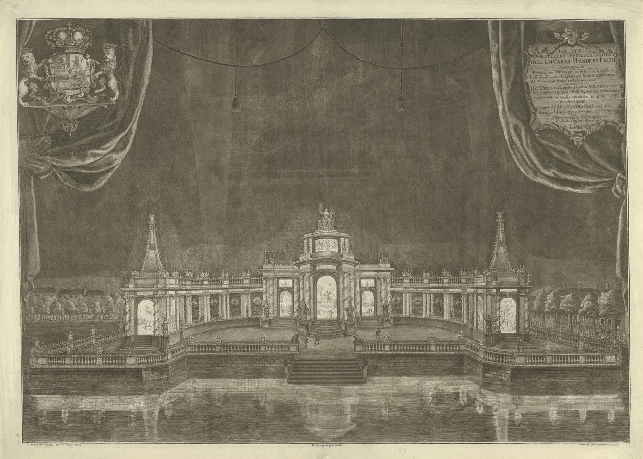 Illumination du théâtre à La Haye pour la Paix d