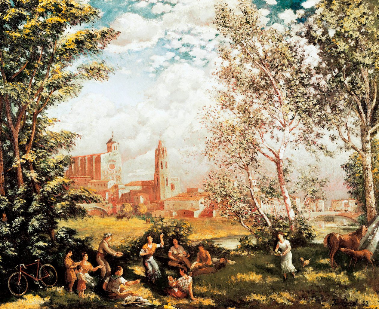 "Fête champêtre" Peinture de Ivo Pascual i Rodes (1883-1949). 1939 DR - Ivo Pascual i Rodes