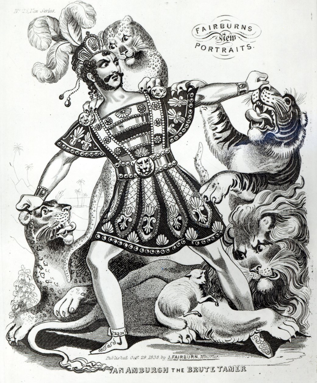 Van Amburgh le dompteur de bêtes, 1838 - J. Fairburn