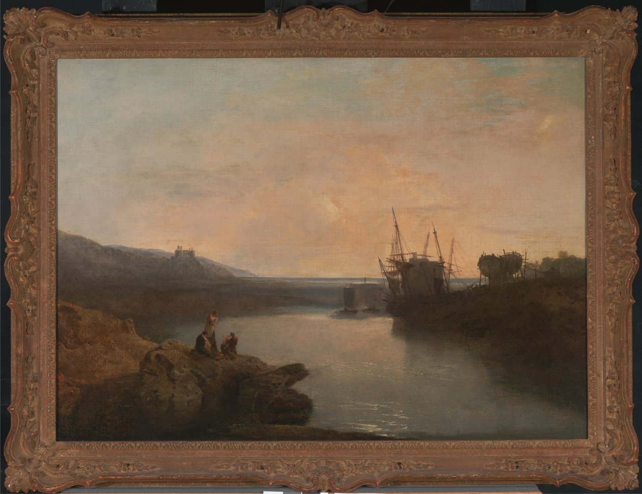 Château de Harlech, depuis Twgwyn Ferry, crépuscule d